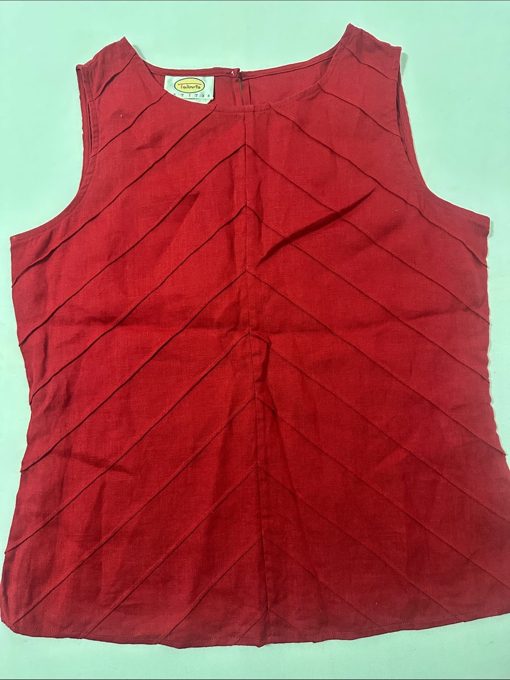 Talbots Crimson Chevron-Panel Sleeveless Tank S. P10